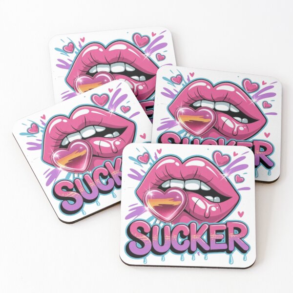 Item preview, Sucker Pop Art T-Shirt – Neon Lips & Heart Lollipop Design for Festival Fans & Bold Aesthetic Lovers designed and sold by GemBob Creations.