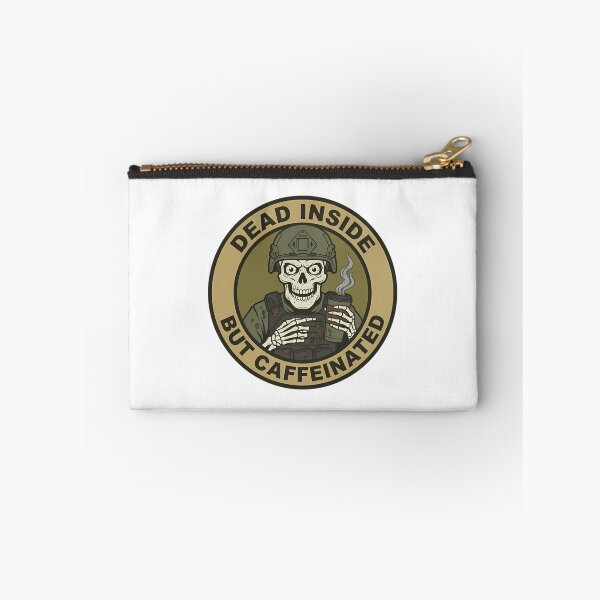 Item preview, Dead Inside But Caffeinated Skeleton Soldier Coffee Lover designed and sold by Mason-Pride.