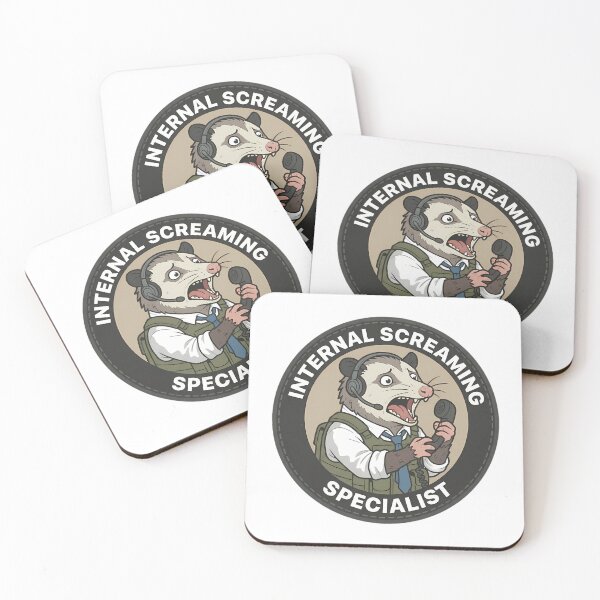 Item preview, Funny Internal Screaming Specialist Opossum - Customer Service Badge designed and sold by Mason-Pride.
