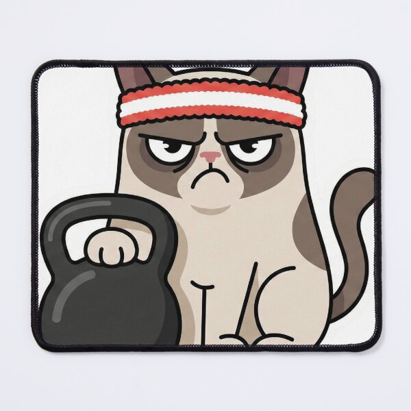 Item preview, Grumpy Cat Holding Kettlebell Workout Hate Gym Humor designed and sold by Bmd4Fitness.