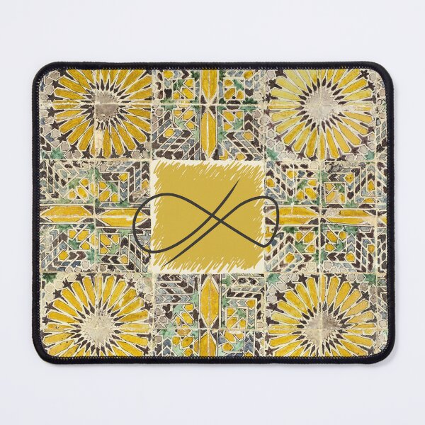 Aperçu de l'œuvre Motif floral abstrait rustique jaune estampillé style vintage infini créée et vendue par TackyTime.