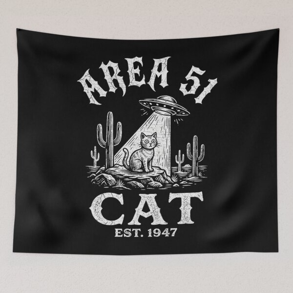Item preview, Funny Alien Cat Abduction UFO Roswell Conspiracy designed and sold by Mason-Pride.
