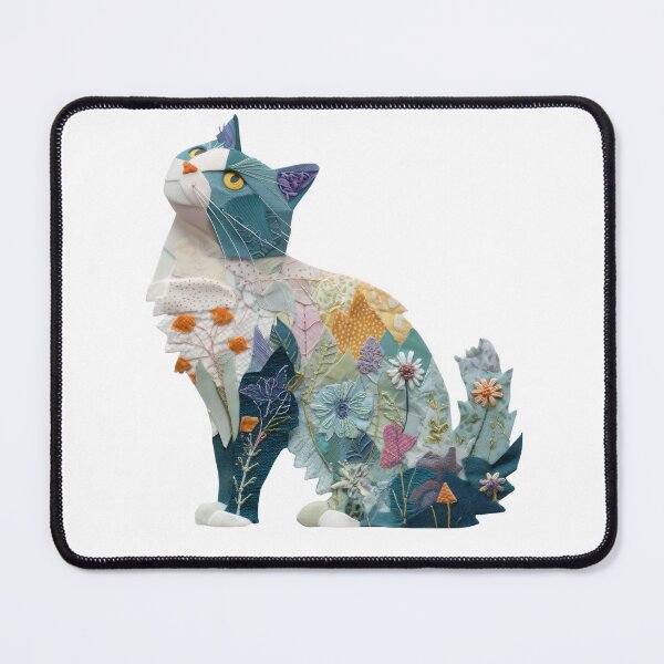 Item preview, Floral Patchwork Cat for Cat Lovers designed and sold by WitsandWonders.