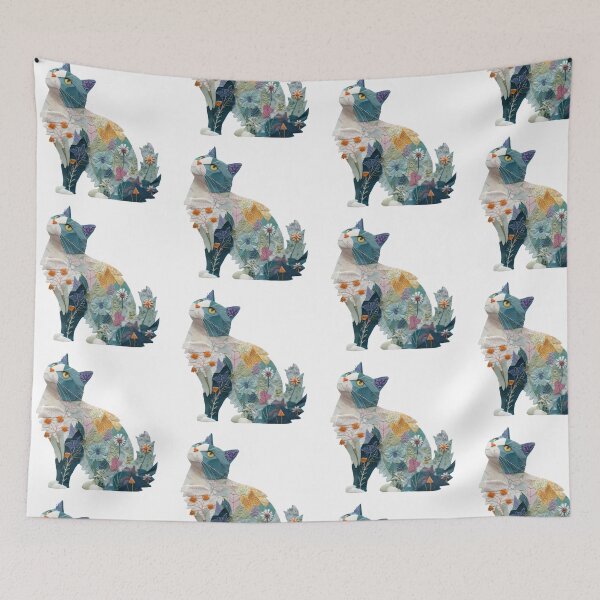 Item preview, Floral Patchwork Cat for Cat Lovers designed and sold by WitsandWonders.