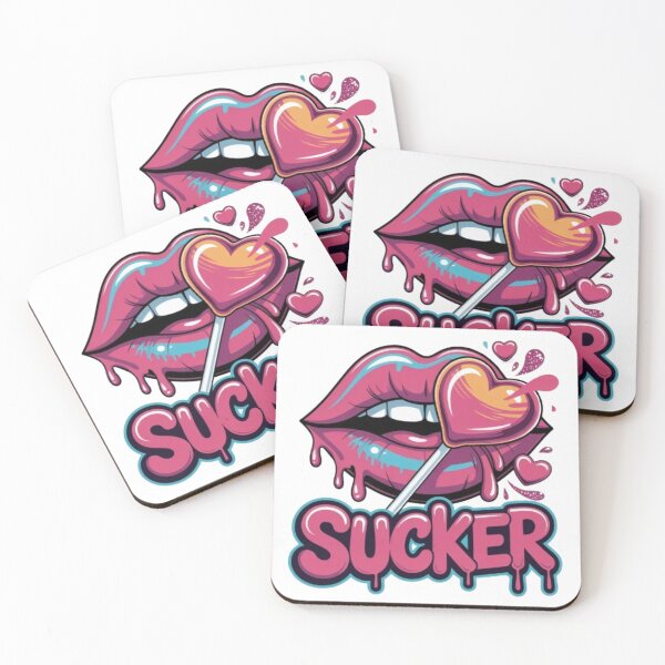 Item preview, Sucker Pop Art T-Shirt – Neon Lips & Heart Lollipop Design for Festival Lovers & Bold Aesthetic Fans designed and sold by GemBob Creations.