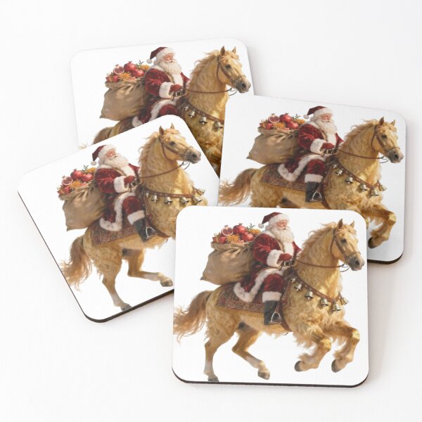 Item preview, Santa Claus on Persian Dahmen Horse – Cultural Christmas Fusion Art designed and sold by BlueYasmine.