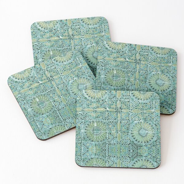 Item preview, Abstract Rustic Blue Stamped Vintage Aesthetic Floral Infinity designed and sold by TackyTime.