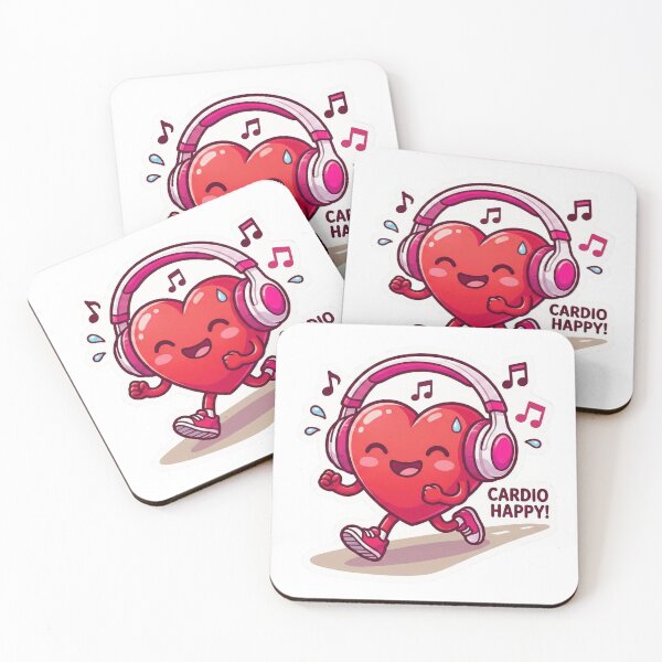 Item preview, Happy Heart Running With Headphones Cardio Health designed and sold by Bmd4Fitness.