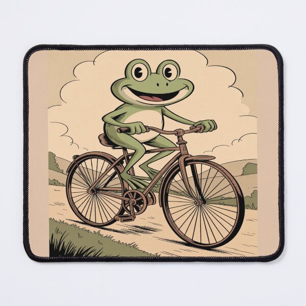 Item preview, A vintage frog riding a bike designed and sold by michplante60.