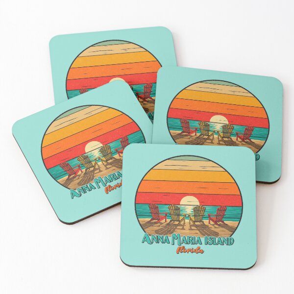 Item preview, Retro Anna Maria Island Florida Sunset - Vintage Beach Chairs Art designed and sold by Mandeville Photography.