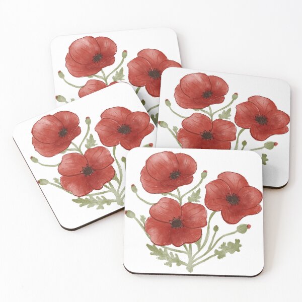 Item preview, Red poppies - flowers designed and sold by JenPolegattoArt.