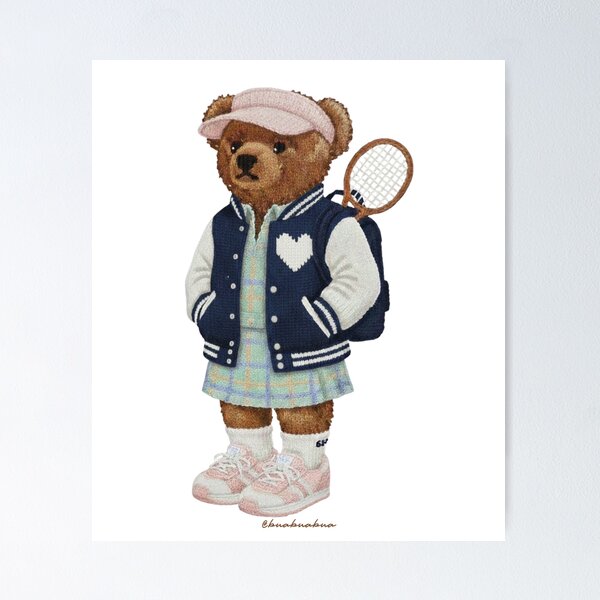 Item preview, Cute Preppy Tennis Player Teddy Bear designed and sold by BUABUABUA.