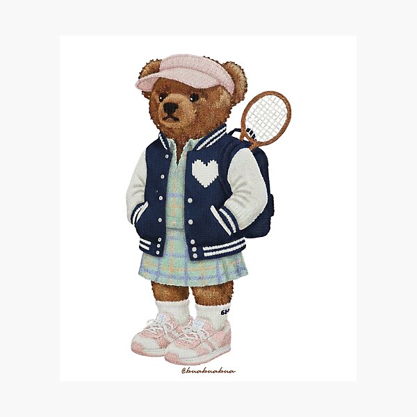 Item preview, Cute Preppy Tennis Player Teddy Bear designed and sold by BUABUABUA.