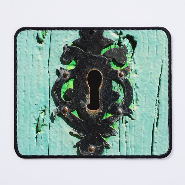 Item preview, Ornate Keyhole on Weathered Teal Door - Rustic Vintage Charm designed and sold by Clavivs.