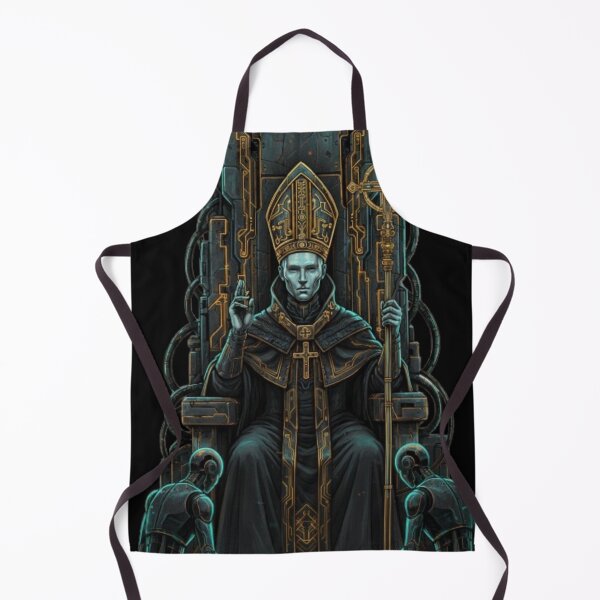 Artikelvorschau, Digital Pontiff Tarot – Futuristische Cyberpriester-Illustration entworfen und verkauft von trend-forge.
