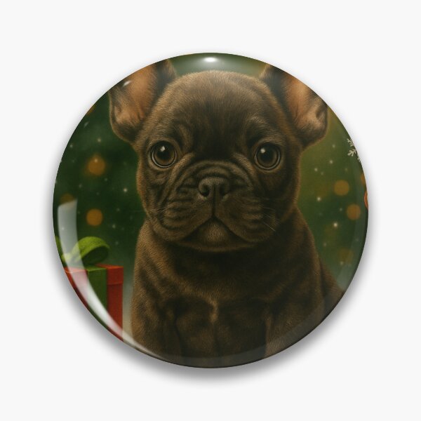 Item preview, Dark French Bulldog Christmas Gingerbread Scene designed and sold by GivingJoy.