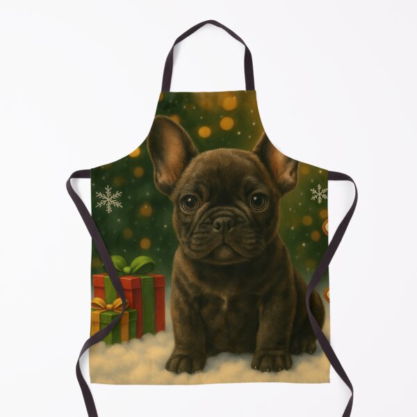 Item preview, Dark French Bulldog Christmas Gingerbread Scene designed and sold by GivingJoy.