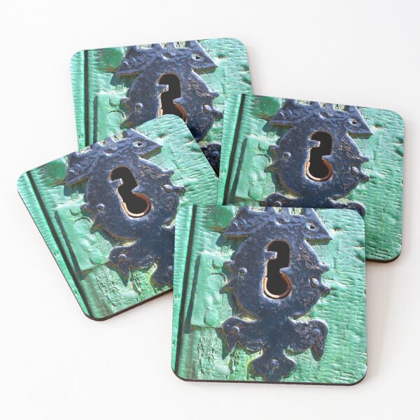 Item preview, Mysterious Green Door Keyhole - Rustic Vintage Charm designed and sold by Clavivs.