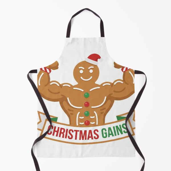 Item preview, Christmas Gingerbread Man Flexing Muscles Holiday Gains designed and sold by Bmd4Fitness.