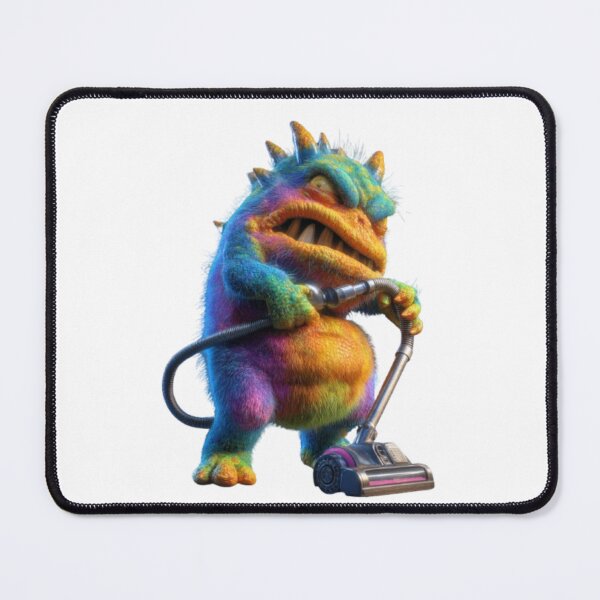 Item preview, Cartoon Monster with Vacuum Cleaner designed and sold by AlexLineArt.
