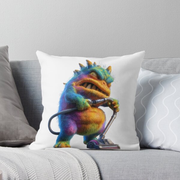 Item preview, Cartoon Monster with Vacuum Cleaner designed and sold by AlexLineArt.
