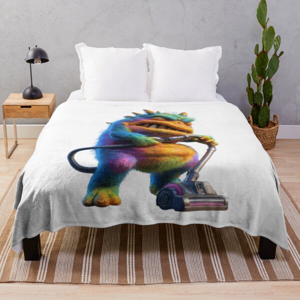 Item preview, Cartoon Monster with Vacuum Cleaner designed and sold by AlexLineArt.