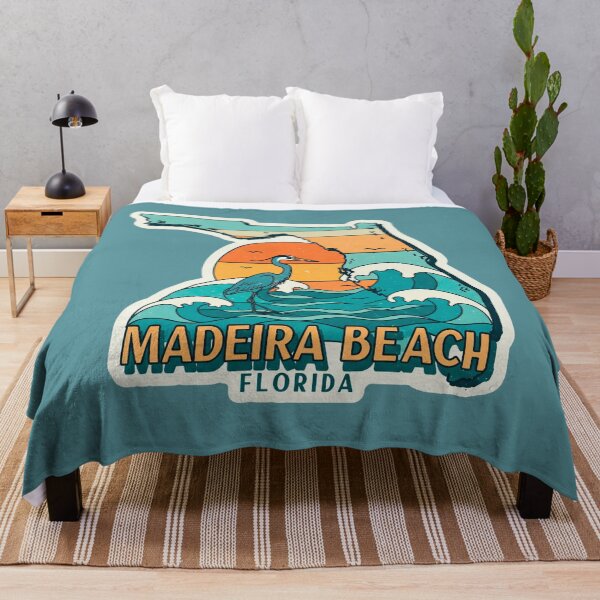 Item preview, Madeira Beach Florida Retro Sunset Heron Sticker & Gifts designed and sold by Mandeville Photography.