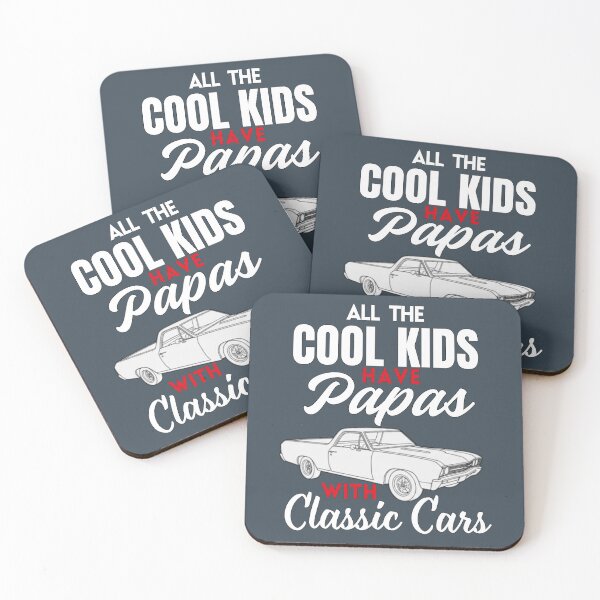 Item preview, **All The Cool Kids Have Papas With Classic Cars White Text designed and sold by Searching ideas.