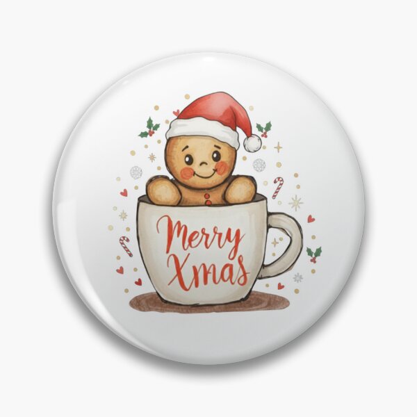 Item preview, Cute Gingerbread Man Merry Xmas Mug Sticker | Cute Christmas Cookie Holiday Art designed and sold by GingyB.