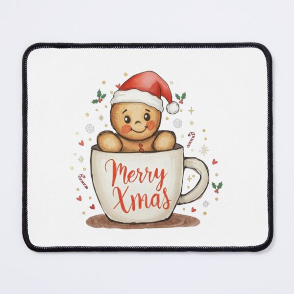 Item preview, Cute Gingerbread Man Merry Xmas Mug Sticker | Cute Christmas Cookie Holiday Art designed and sold by GingyB.