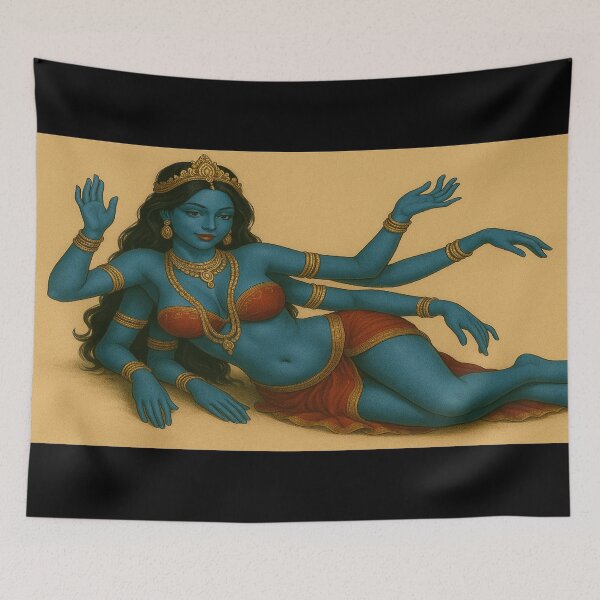 Item preview, 6 Armed Sorceress Cute Pinup Blue Girl designed and sold by SilkPinupStudio.