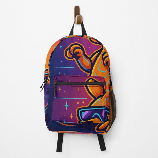 Item preview, Cyber-Kangaroo Blitz — Neon Futuristic Cyberpunk Kangaroo Mascot Digital Art designed and sold by AyoubCreativeLab.