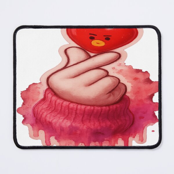 Item preview, Cute BT21 TATA Finger Heart with Dripping Pink Sweater Sticker - Ultra Realistic 8K designed and sold by ARTCREATESHOP.