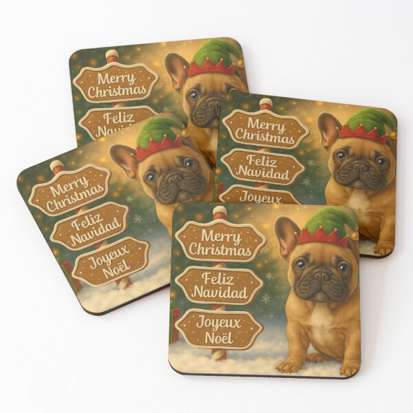 Item preview, Cute French Bulldog Christmas Gingerbread Sign designed and sold by GivingJoy.
