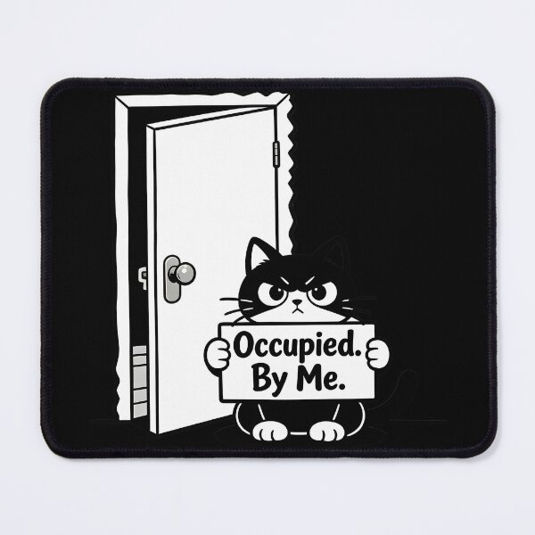 Item preview, Funny Cat Bathroom Guard Shirt – Grumpy Cat Blocking Door – Humor Pet Design designed and sold by Uglyandcute.