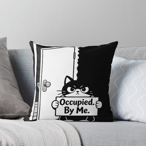 Item preview, Funny Cat Bathroom Guard Shirt – Grumpy Cat Blocking Door – Humor Pet Design designed and sold by Uglyandcute.
