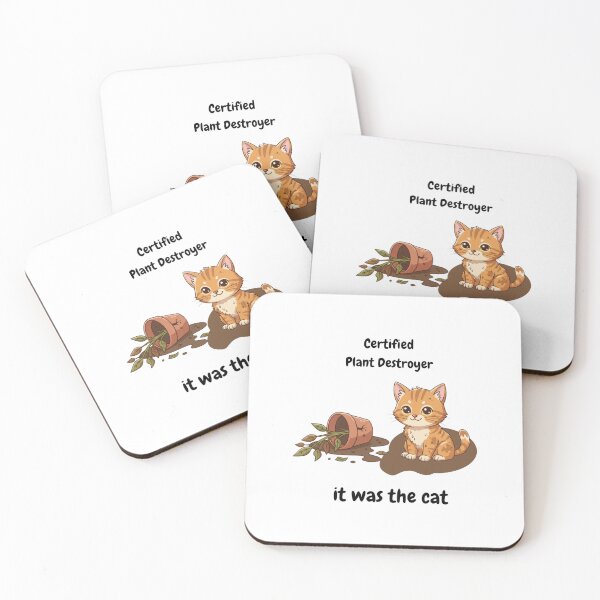 Item preview, Certified Plant Destroyer Cat Pun | Funny Plant Lover Kitten Doodle Gift designed and sold by Cozy Doodle Club.