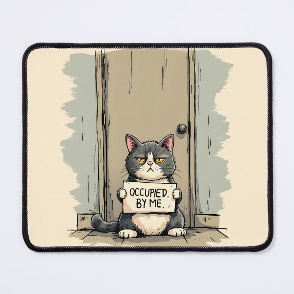 Item preview, Funny Cat Bathroom Guard Shirt – Grumpy Cat Blocking Door – Humor Pet Design designed and sold by Uglyandcute.