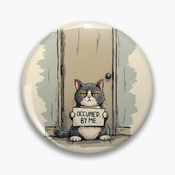 Item preview, Funny Cat Bathroom Guard Shirt – Grumpy Cat Blocking Door – Humor Pet Design designed and sold by Uglyandcute.