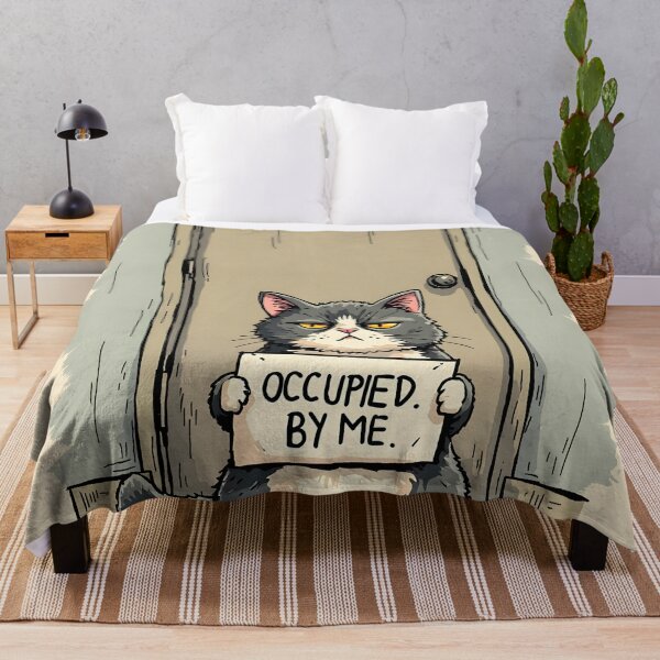 Item preview, Funny Cat Bathroom Guard Shirt – Grumpy Cat Blocking Door – Humor Pet Design designed and sold by Uglyandcute.