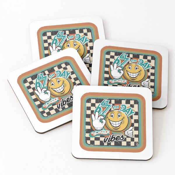 Item preview, 67th Day of School Vibes - Retro Groovy Checkerboard  designed and sold by w66aboo.
