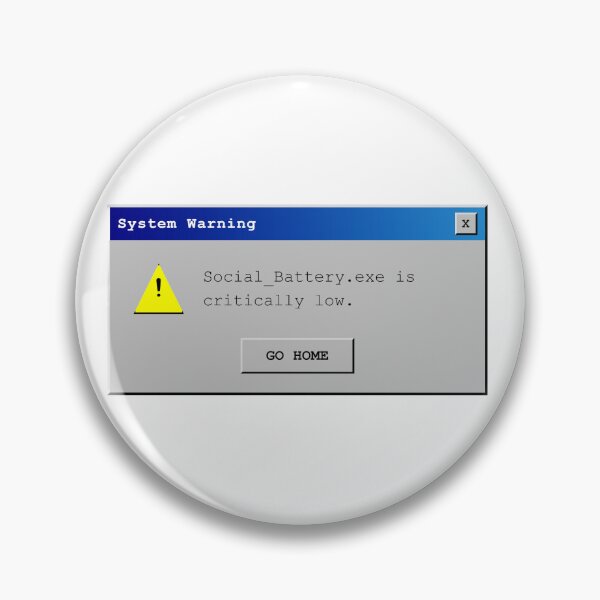 Item preview, Social Battery Low - Retro 90s Error Message Sticker designed and sold by ilydraws.