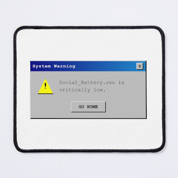 Item preview, Social Battery Low - Retro 90s Error Message Sticker designed and sold by ilydraws.
