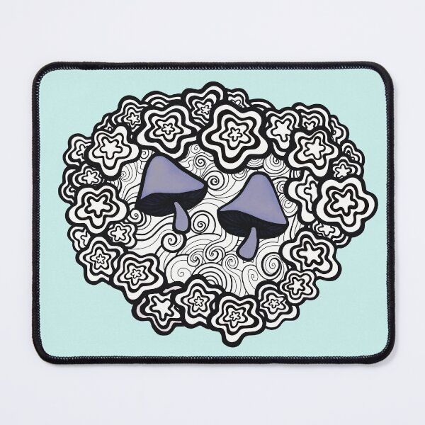 Item preview, Black and White Star and Mushroom Drawing - Abstract Swirl Illustration designed and sold by Crayon Cup.
