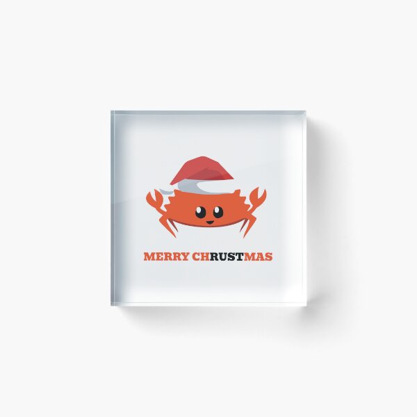 Item preview, Rust Language Mascot Merry Christmas designed and sold by hipstuff.