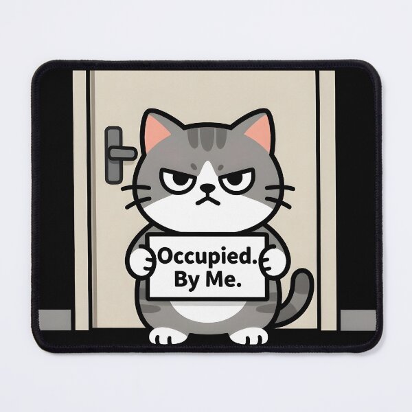 Item preview, Funny Cat Bathroom Guard Shirt – Grumpy Cat Blocking Door – Humor Pet Design designed and sold by Uglyandcute.