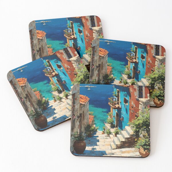 Item preview, Sunlit Greek Steps to a Charming Seaside Village designed and sold by daila70.