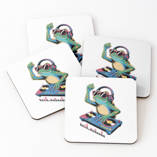 Item preview, Funky DJ Frog with Turntables designed and sold by Betsytiptoe.