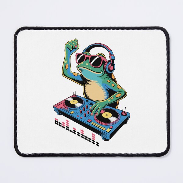 Item preview, Funky DJ Frog with Turntables designed and sold by Betsytiptoe.
