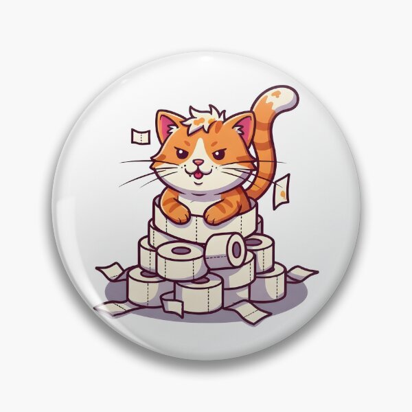 Item preview, cat bathroom Funny Toilet Paper Cat Shirt – Mischievous Cat Chaos – Cute Pet Humor Design designed and sold by Uglyandcute.